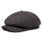 Vintage Men Wool Gird Beret Hat Octagonal Newsboy Cap Winter Casual Cabbie Cap Driving - Coffee