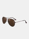 Men Alloy Full Frame Double Bridge Toad Glasses Polarized UV 400 All-match Retro Sunglasses - Brown frame/Brown