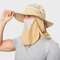 Unisex Removable Anti-mosquito Fishing Hat Sunscreen Fisherman Hat Sunscreen Quick Dry - Khaki
