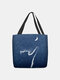 Women Felt Cat's Shadow Moon Handbag Shoulder Bag Tote - Blue