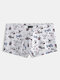 Men Sexy Funny Print Boxer Briefs Cartoon Cute Cotton Comfortable Patchwork Stretch Underwear - #06