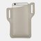 Men EDC 6.3 Inch Leather Phone Holder Waist Belt Bag - Light Grey