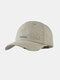 Unisex Cotton Solid Color Broken Hole Letter Embroidery Fashion All-match Baseball Cap - Beige
