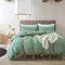 3pcs Bed Linen Solid Color Tape Bedding Set Butterfly Bowtie Duvet Cover Pillowcase Set Single Twin Queen King Size - Green