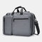 Men Anti-theft Briefcase Expandable Multi-pocket Waterproof Laptop Bag Large Capacity Backpack - Grey