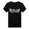Mens 3D Shoes Printed Cotton Breathable Tops Short-Sleeve Regular Fit Casual Summer T Shirts - Black
