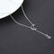 Fashion Pendant Necklace Hollow Star Moon Tassels Pendant Chain Necklace Sweet Jewelry for Women - Silver