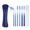 Portable 304 Stainless Steel Straw Set Spray Paint With Silicone Head Straw Environmentally Friendly - Blue