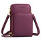 Women PU leather Clutch Bag Card Bag Large Capacity Multi-Pocket Crossbody Phone Bag - Wine Red