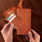 Leather Wallet Phone Case Slim Flip Cover Kickstand with Movable Card Holder For Iphone - Brown