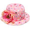 Kid Baby Infant Toddler Girl Cotton Flower Dot Summer Bucket Hat Sun Visor Cap - Pink