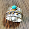 Vintage 925 Silver Plated Turquoise Mount Women Ring Jewelry Gift - Silver