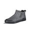 Men Microfiber Leather Non Slip Warm Lined Side Zipper Casual Boots - Gray