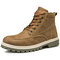 Men Comfy Slip Resistant Lace-up Casual Work Style Ankle Boots - Brown
