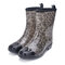 SOCOFY Waterproof Low Heel Garden Mid Calf Rain Boots - Gray