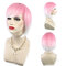 Gradient Colorful Short Straight Bob Cosplay Synthetic Wigs High Temperature Fiber Hair For Women - 07