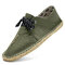 Men Breathable Walking Casual Flats Lace Up Softy Espadrilles Shoes - Green