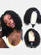 Black Medium-Length Small Curly Hair High Temperature Resistant Full Head Cover Wig - Black