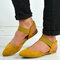 Big Size Women Casual Lightweight Closed Toe Elastic Band Flats Sandals - Yellow