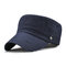 Mens Vintage Cotton Solid Color Flat Cap Outdoor Sport Summer Breathable Forward Caps - Blue
