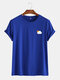 Mens Six Color  Weather Symbol Pattern Breathable Loose T-shirts - Royal Blue