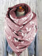Women Dacron Butterfly Pattern Print With Buckle Casual Thicken Warmth Shawl Scarf - Pink