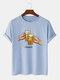 Mens Beer Cheers Graphic Crew Neck Cotton Short Sleeve T-Shirts - Light Blue