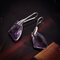 Elegant Irregular Gem Dangle Earrings Fashion Colorful Crystal Silver Earrings for Women - Purple