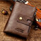 Genuine Leather Bifold Wallet Female Small Wallet Money Bag Coin Purse Card Holder - Coffee