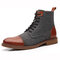 Men British Style Cap Toe Comfy Work Style Ankle Boots - Gray