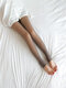 1 जोड़ी महिला डैक्रॉन Plus मखमली गाढ़ा ठोस रंग प्राकृतिक नंगे पैर विरूपण साक्ष्य वार्मथ पेंटीहोज - कॉफी #02