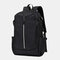 Men Polyester Waterproof USB Charging Large Capacity 15.6 Inch Laptop Bag Backpack - Black