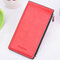 Women Oil Wax Long Multi-function Wallet Card Holder Credit Card Holder - Red