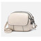 Women Faux Leather Plain Solid Shell Bag Shoulder Bag Phone Bag - creamy-white