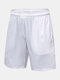 Mens Solid Color Quick Dry Pocket Elastic Waist Sporty Shorts - White