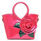 Casual Peal Patent Leather Coloful Flower Sweet Lady's Handbag Crossbag - Red & Rose
