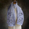 Women Solid Color Printing Pattern  Linen Long Scarf Shawl  Multi-Purpose  Elegant Neck Wrap - Purple