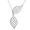 Gold Silver Plated Two Leaves Pendant Necklace  - Silver
