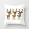 Cartoon Animals Christmas Linen Throw Pillow Case Home Sofa Christmas Decor Cushion Cover - #6