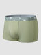 Men Ice Silk Heavenly Body Waistband Seamless Lined Breathable Comfy Boxers Briefs - Green