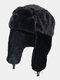 Men & Women Felt Plain Color Cold-proof Winter Trapper Hat Thick Winter Hat Ear Protection Trapper Hat - Black