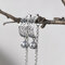 Vintage 925 Sterling Silver Matte Ear Stud Flower Bud Pearl Chain Small Ball Tassel Women Earrings - Silver