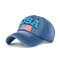 Unisex Washed Cowboy Hat Patriotic Trucker Baseball Hat USA Flag Red White - Blue