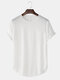Camisetas de cuello redondo informales sueltas finas y transpirables de color sólido para hombre - blanco