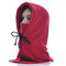 Women Men Warm Solid Face Mask Cap With Earmuffs Hooded Scarf Windproof Hooded Neck Warmer Cap - Red