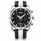 Fashion Sports Men Watch Leather Belt Three-dimensional Dial Luminous Quartz Watch - Black & White