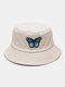 Women & Men Colorful Butterfly Pattern Outdoor Casual Sunshade Bucket Hat - Beige