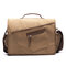 Ekphero Vintage Canvas Large Capacity Casual Multi-pocket Crossbody Bag For Men - Coffee