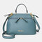 Women Design Solid Handbag Multifunction Crossbody Bag - Blue