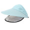 COLLROWN Women's Summer Sun Hat Double-layer Removable Sun Visor Big-edge Anti-UV  - Blue